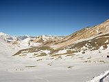 
Trail Between Tilicho Tal Lake First Pass And Second Pass With Tukuche Peak And Dhampus Peak Beyond
